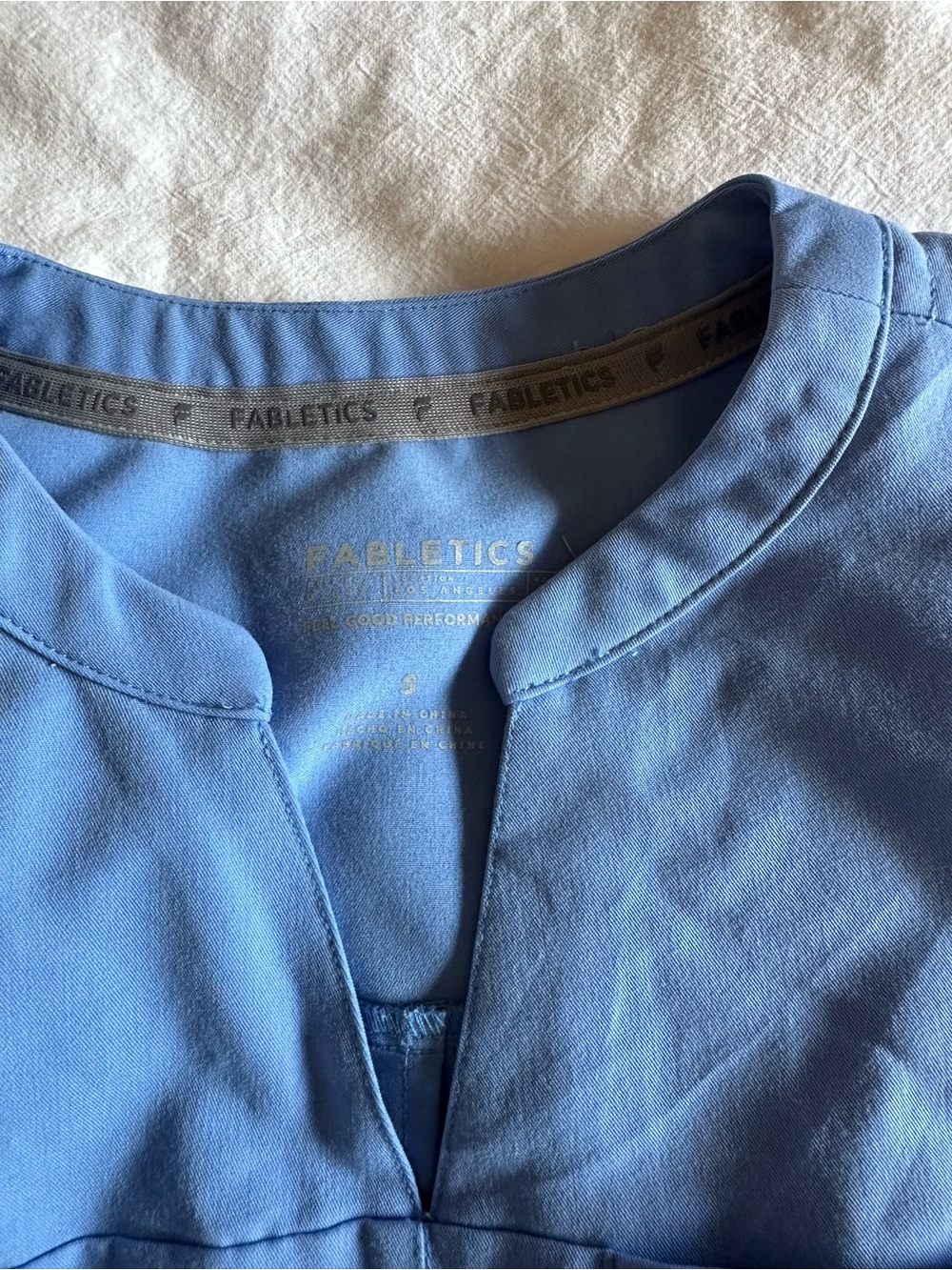 Fabletics Periwinkle Split-Neck Performance Top